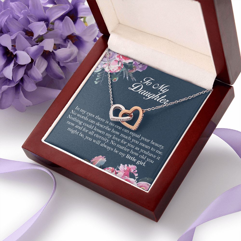 Mother Daughter Gift Ideas, To My Daughter Gift Necklace from Mom, Jewelry Pendant Present for Daughter, Birthday Christmas Gift Graduation Gifts for Daughters, Mother and Daughter Necklace 2139 Interlocking Hearts Necklace