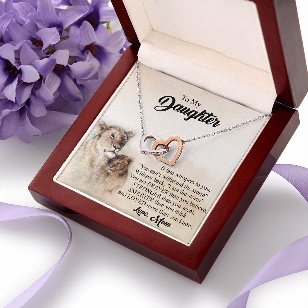 Mother Daughter Gift Ideas, To My Daughter Gift Necklace from Mom, Jewelry Pendant Present for Daughter, Birthday Christmas Gift Graduation Gifts for Daughters, Mother and Daughter Necklace 24 Interlocking Hearts Necklace