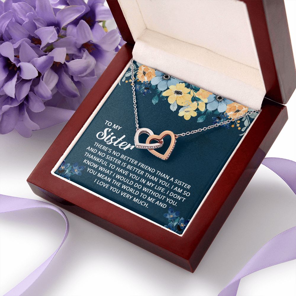 To My Sister - I don't know what I would do without you Interlocking Hearts Necklace