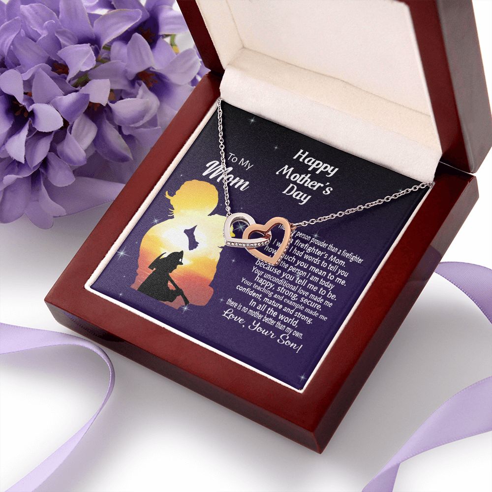 Mom Necklace Gifts for Mom from Daughter to Mom Gifts for Mothers Day from Daughter, To My Mom Necklace from Daughter to Mom Birthday Gifts Necklace with Message Card and Gift Box14 Interlocking Hearts Necklace