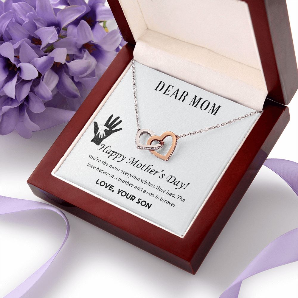 2Mom Necklace Gifts for Mom from Daughter to Mom Gifts for Mothers Day from Daughter, To My Mom Necklace from Daughter to Mom Birthday Gifts Necklace with Message Card and Gift Box2228 Interlocking Hearts Necklace