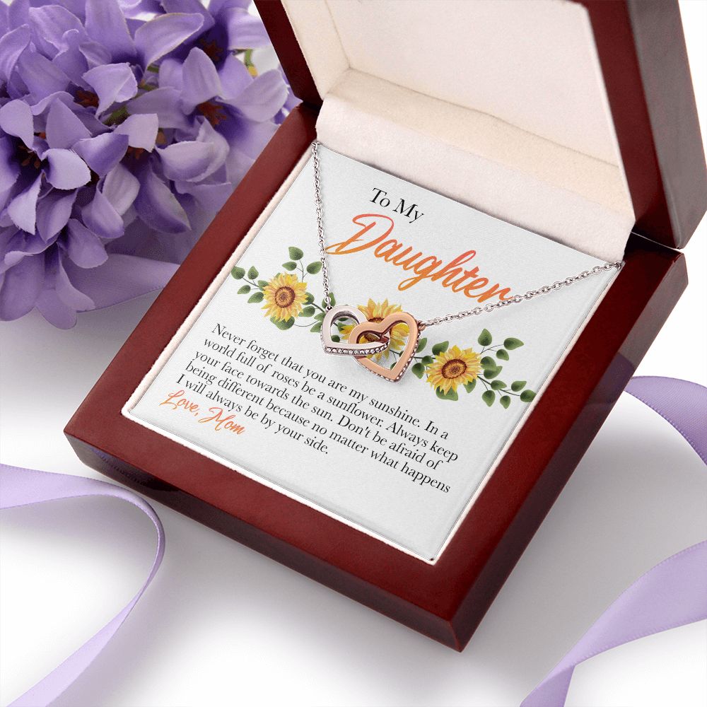 Mother Daughter Gift Ideas, To My Daughter Gift Necklace from Mom, Jewelry Pendant Present for Daughter, Birthday Christmas Gift Graduation Gifts for Daughters, Mother and Daughter Necklace 30 Interlocking Hearts Necklace