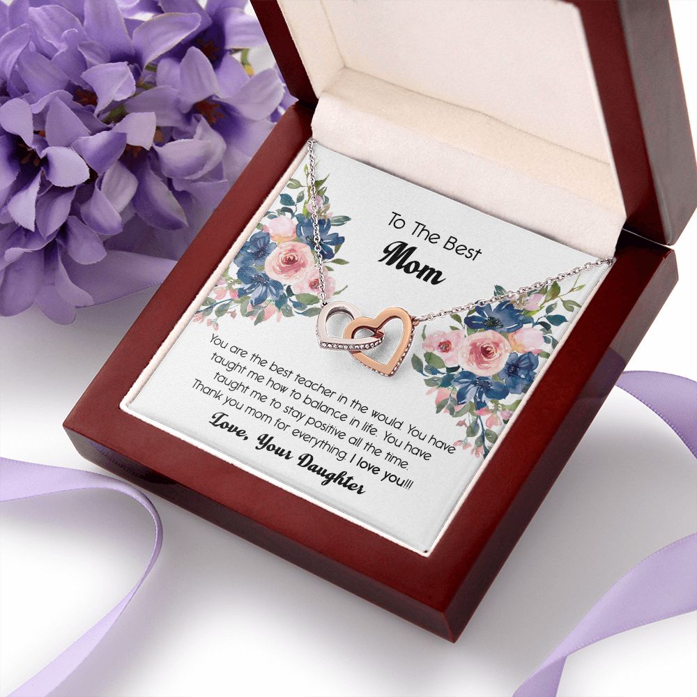 To My Mom Necklace, Gift For Mom, Mother's Day Gift from Daughter, Mom Jewelry Gift for Mothers Day, Birthday Gift for Mother, Moms Gift from Daughter Son, Necklace for Mom Mother 7 Interlocking Hearts Necklace