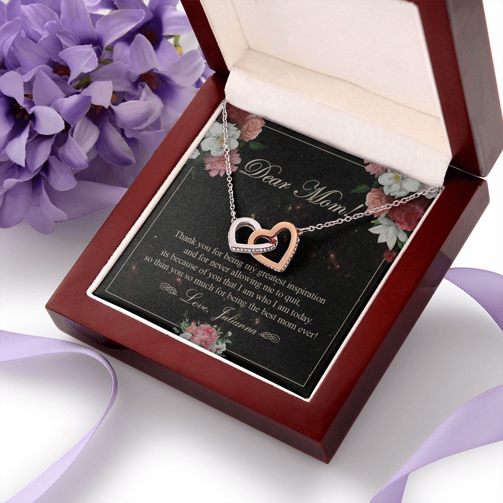 To My Mom Necklace, Gift For Mom On Mother's Day Thank You Mom Gifts From Kids Mom Julianna Interlocking Hearts Necklace