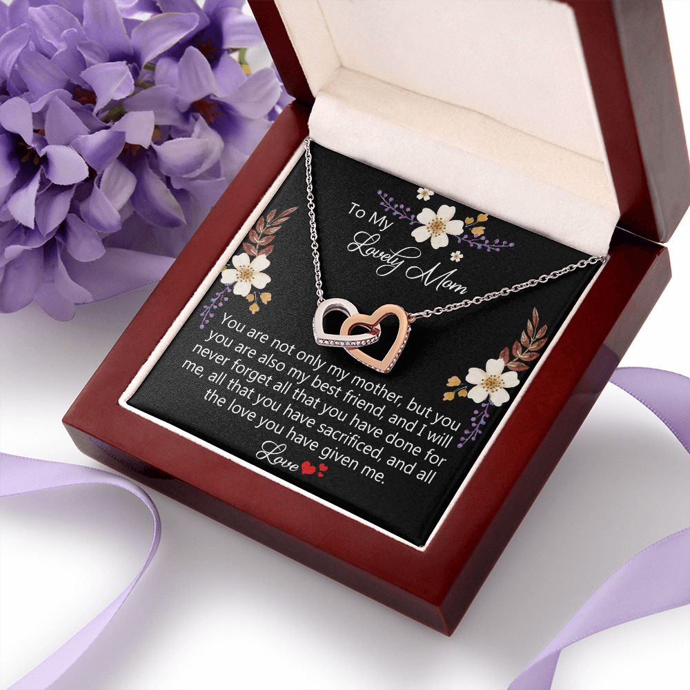 To My Mom Necklace, Gift For Mom, Mother's Day Gift from Daughter, Mom Jewelry Gift for Mothers Day, Birthday Gift for Mother, Moms Gift from Daughter Son, Necklace for Mom Mother15 Interlocking Hearts Necklace