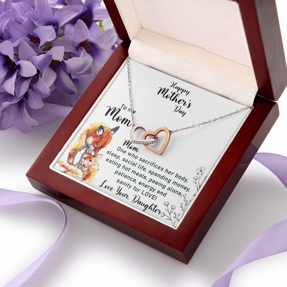 Mom Necklace Gifts for Mom from Daughter to Mom Gifts for Mothers Day from Daughter, To My Mom Necklace from Daughter to Mom Birthday Gifts Necklace with Message Card and Gift Box2223 Interlocking Hearts Necklace
