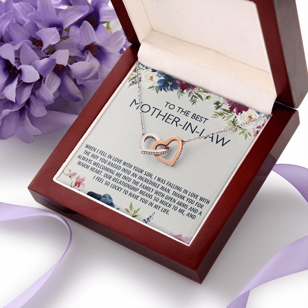 To My Mother-In-Law Gift Mothers Day Gift Necklace Mother-In-Law Gifts Jewelry Interlocking Hearts Necklace