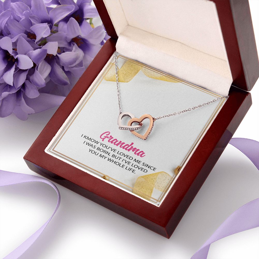 To My Grandma Necklace, Gift for Grandmother Necklace, Mothers Day Gift For Grandma Nana, Grandma Jewelry From Grandchildren GrandKids , Jewelry Box Gift For Grandma Grandmother12 Interlocking Hearts Necklace
