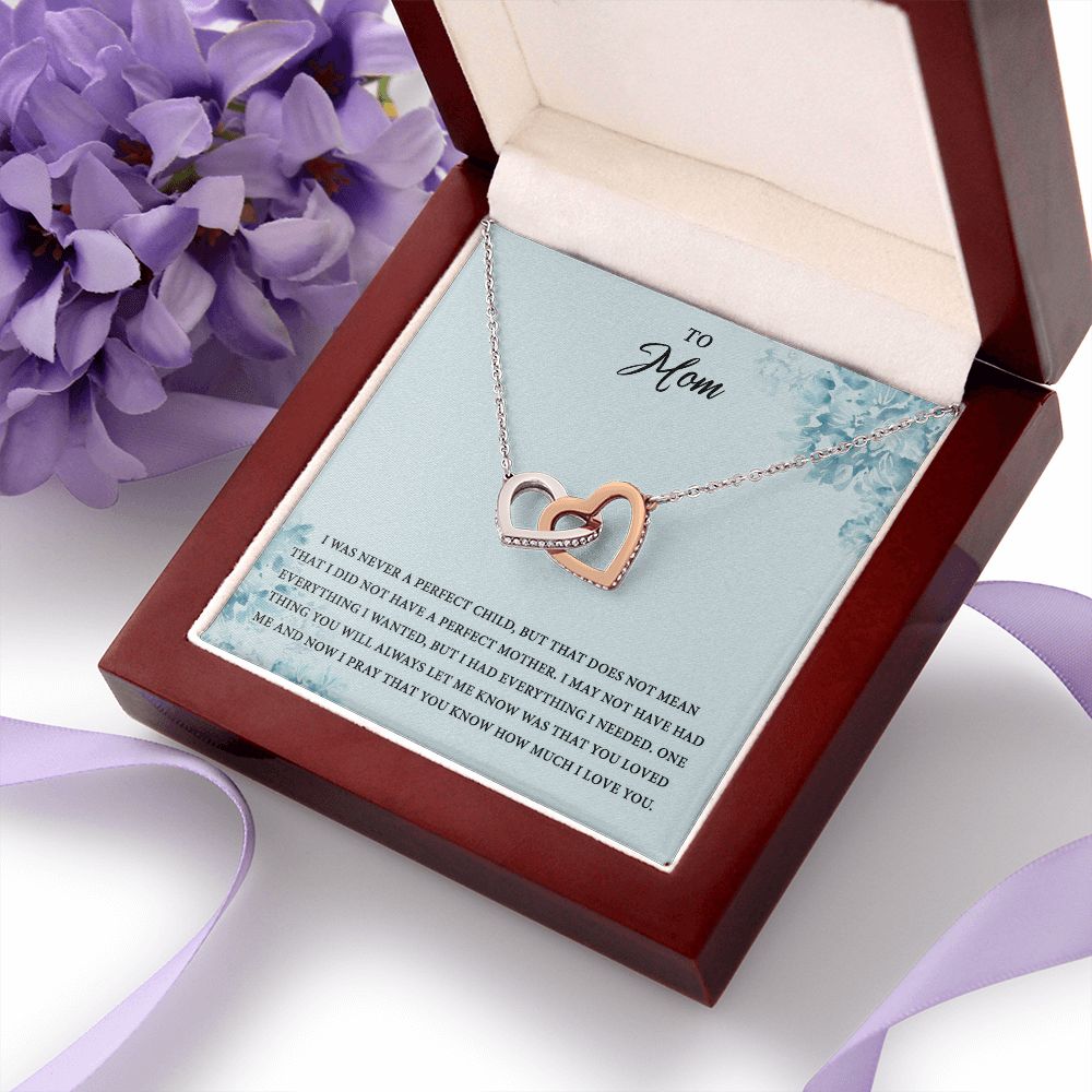 Mom Necklace Gifts for Mom from Daughter to Mom Gifts for Mothers Day from Daughter, To My Mom Necklace from Daughter to Mom Birthday Gifts Necklace with Message Card and Gift Box2227 Interlocking Hearts Necklace