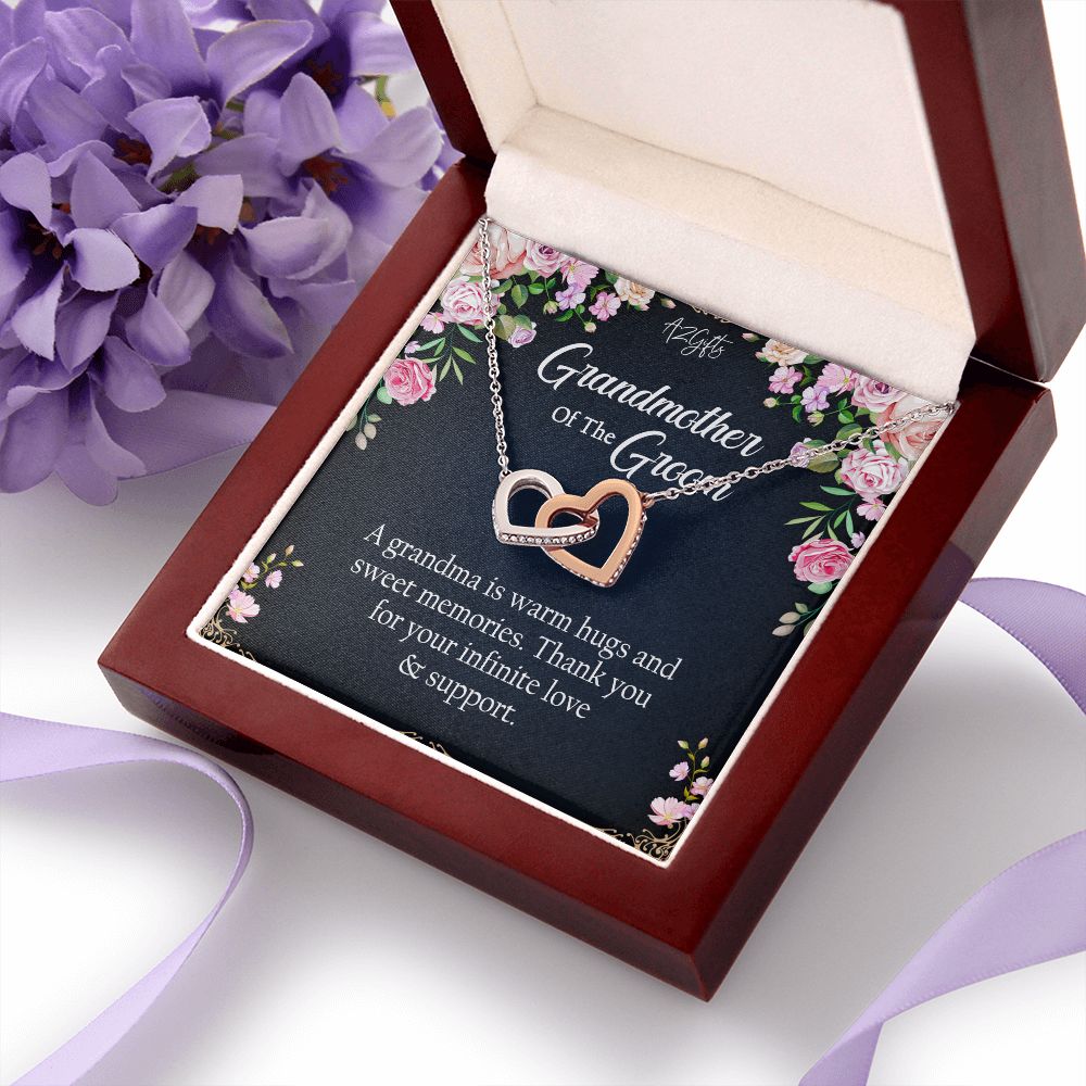 To My Grandmother Necklace, Gift for Grandmother Necklace, Mothers Day Gift For Grandma Nana, Grandma Jewelry From Grandchildren GrandKids , Jewelry Box Gift For Grandma Grandmother2 Interlocking Hearts Necklace