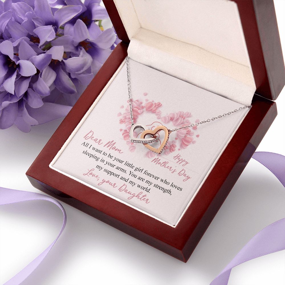 Mom Necklace Gifts for Mom from Daughter to Mom Gifts for Mothers Day from Daughter, To My Mom Necklace from Daughter to Mom Birthday Gifts Necklace with Message Card and Gift Box25 Interlocking Hearts Necklace