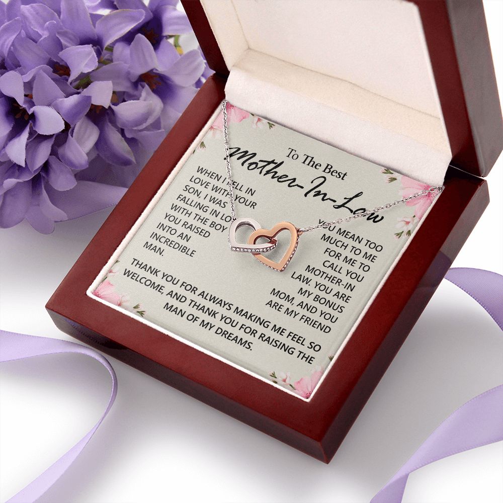 Mother in Law Necklace, Jewelry for Women, Future Mother in Law Gifts from Daughter in Law, Mother of Bride Gifts For Mother in Law, Birthday Gifts For Mother In Law From Daughter In Law12 Interlocking Hearts Necklace