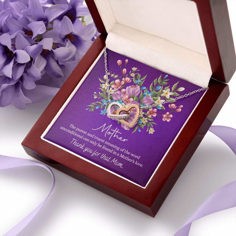 Happy Mother's Day Gift for Mom from Daughter Message Card Necklace Gift Idea Mother Jewelry Mom Necklace from Daughter To My Mom Love Knot Necklace Pendant Interlocking Hearts Necklace