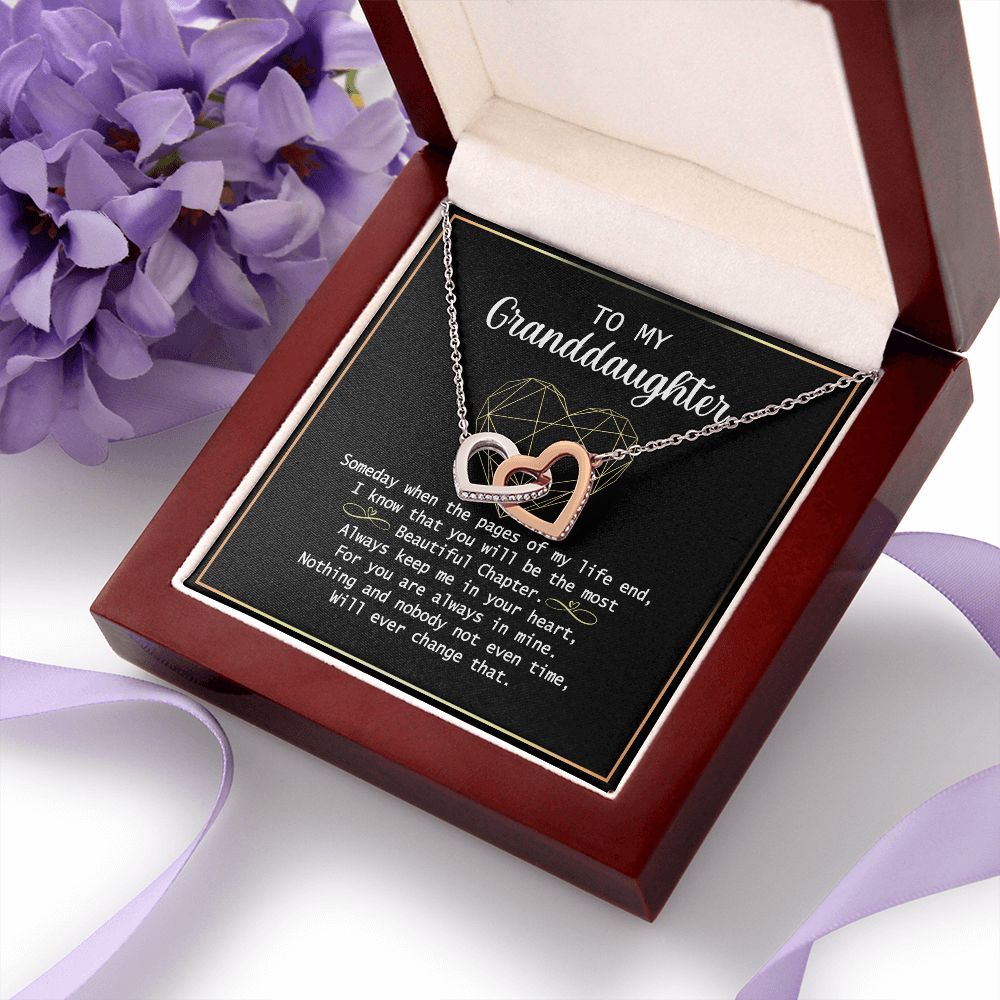 To my Granddaughter Necklace Gift For Granddaughter Birthday Congrats Graduation Interlocking Hearts Necklace