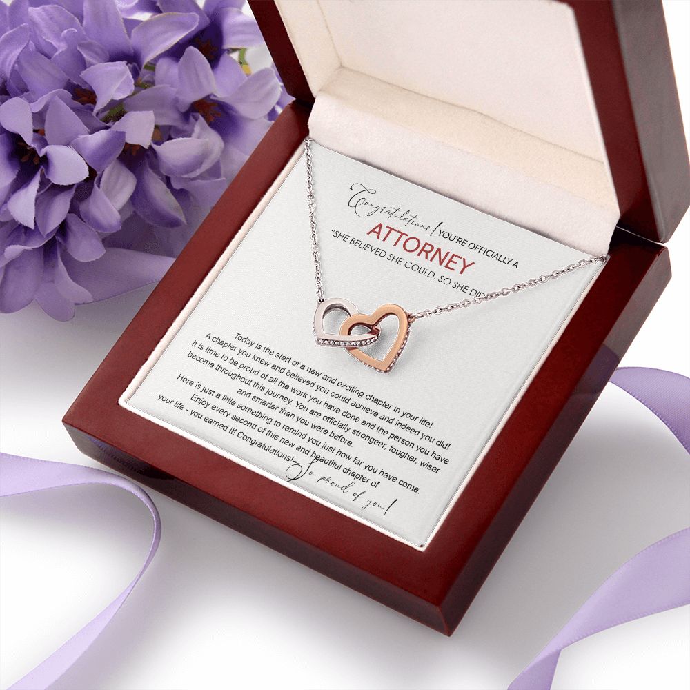 Law School Graduation Gift Necklace, Doctoral Degree, JD Graduation Gift, Law Student Gift, New Attorney Necklace Graduation Congrats Graduation Pendants Gift For Daughter Granddaughter, Niece Interlocking Hearts Necklace