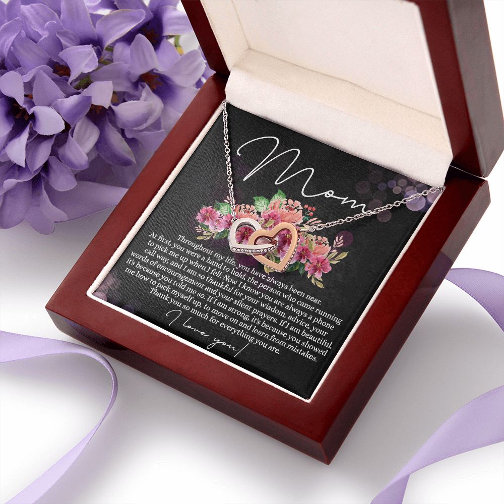 To My Mom Necklace, Mom Gifts, Mom Jewelry Box, Necklace for Mom, Gifts for Mom, Mother's Day Necklace Jewelry Gift For Mom, Birthday Gift For Mom, Thank you Mom Gift Interlocking Hearts Necklace
