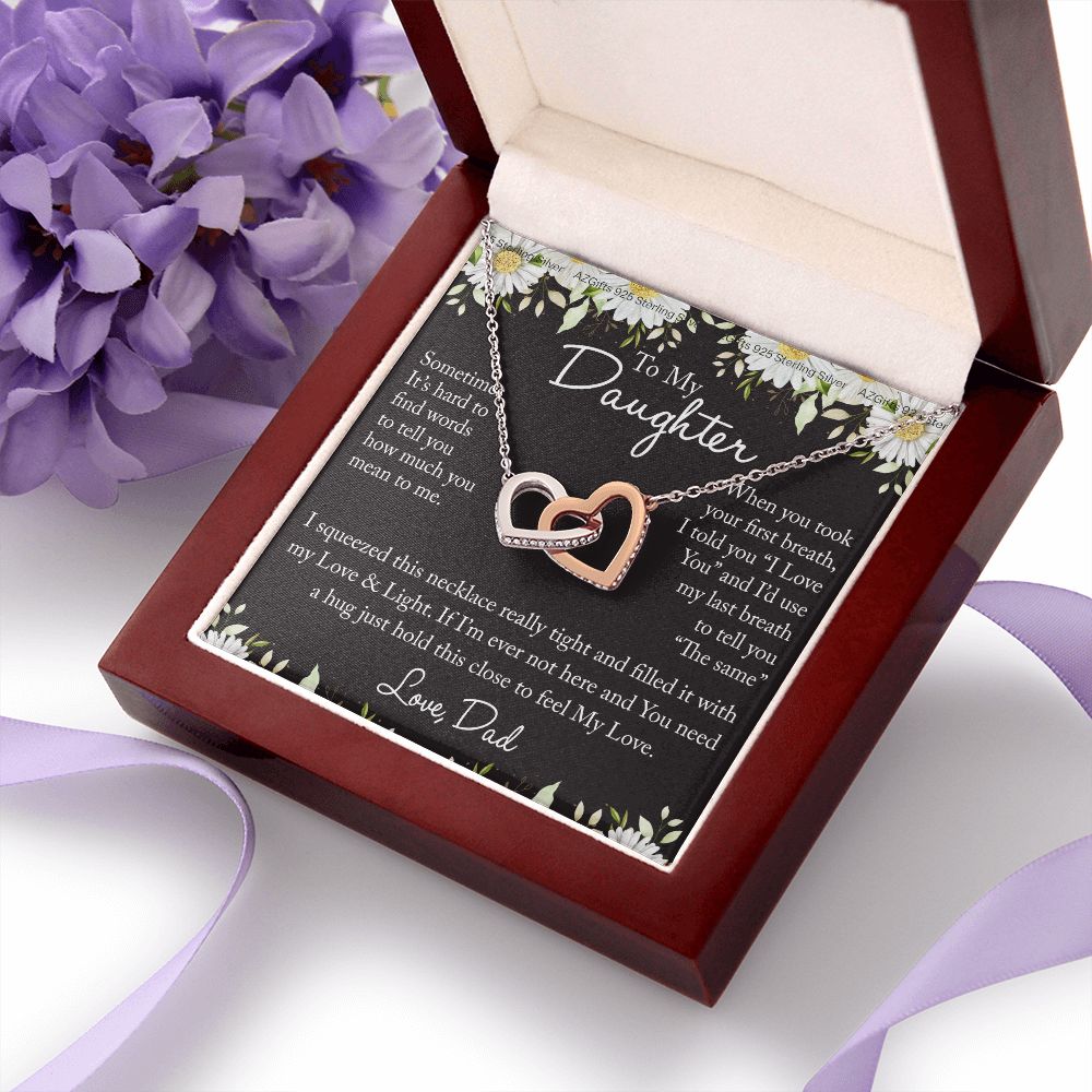 To My Daughter Necklace from Dad Father Daughter Birthday Gift For Daughter From Dad Graduation Gift for Her Girls Teen Girl Necklace Gift From Dad Gift For Daughter Interlocking Hearts Necklace