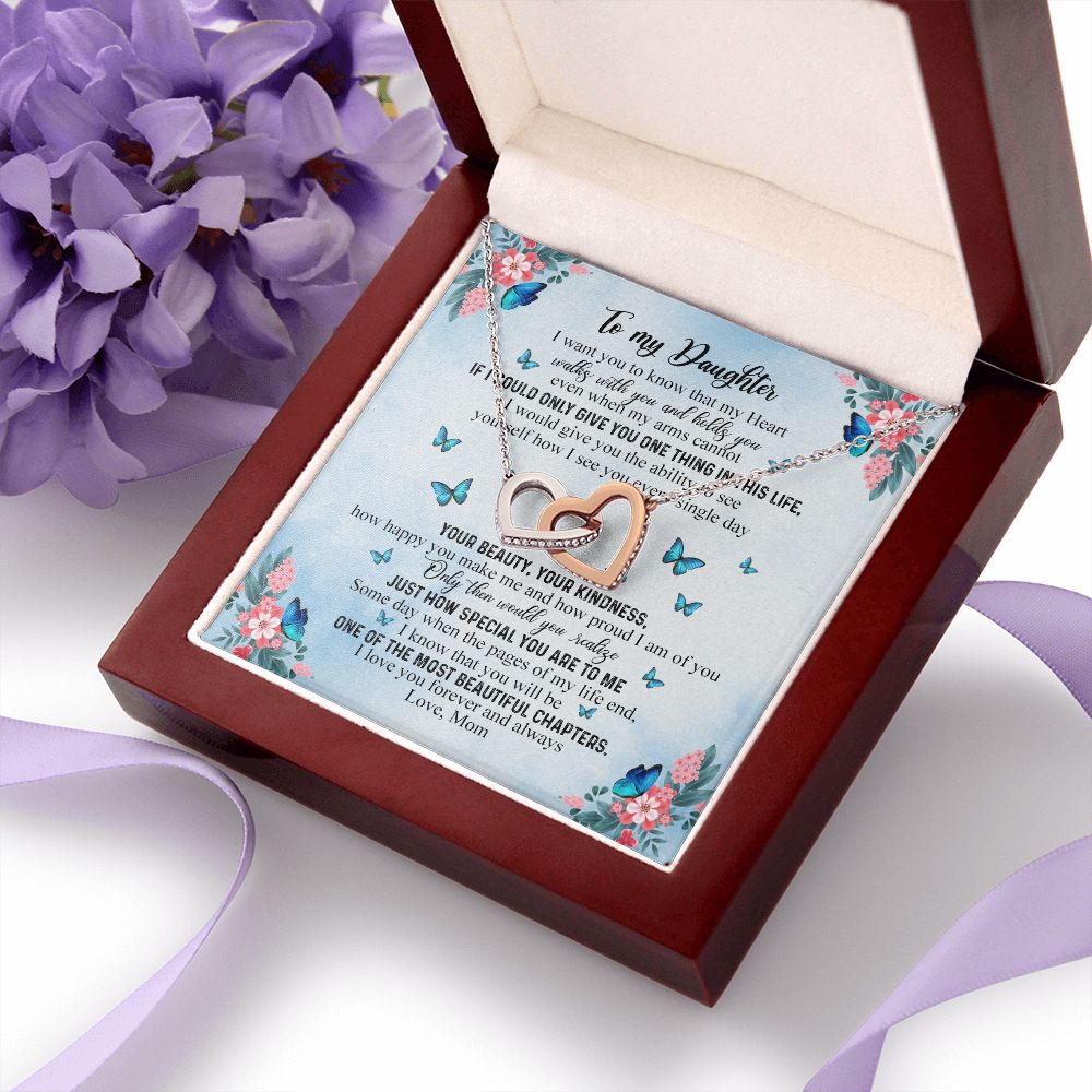 To My Daughter Gift From Mom Mother Day Gift For Daughter Jewelry for Daughter Interlocking Hearts Necklace