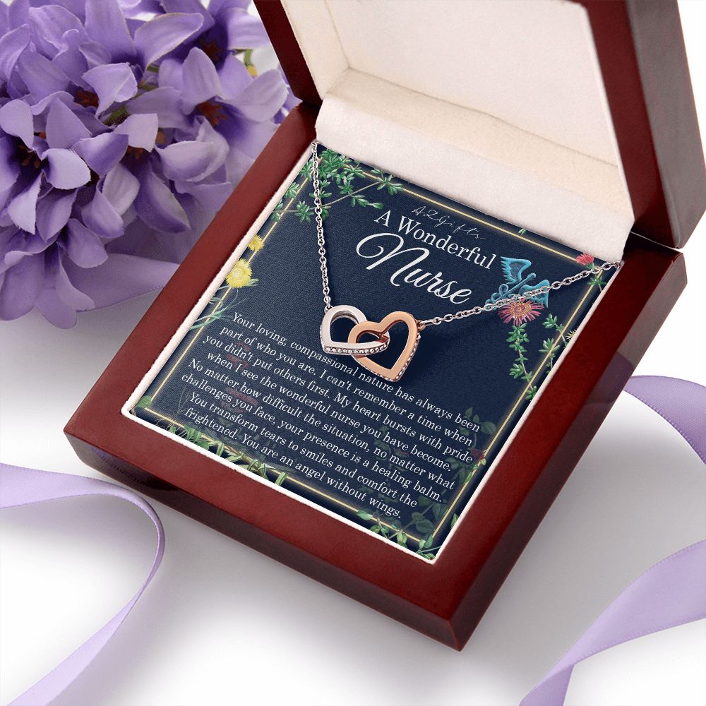 A Wonderful Nurse Interlocking Hearts Necklace