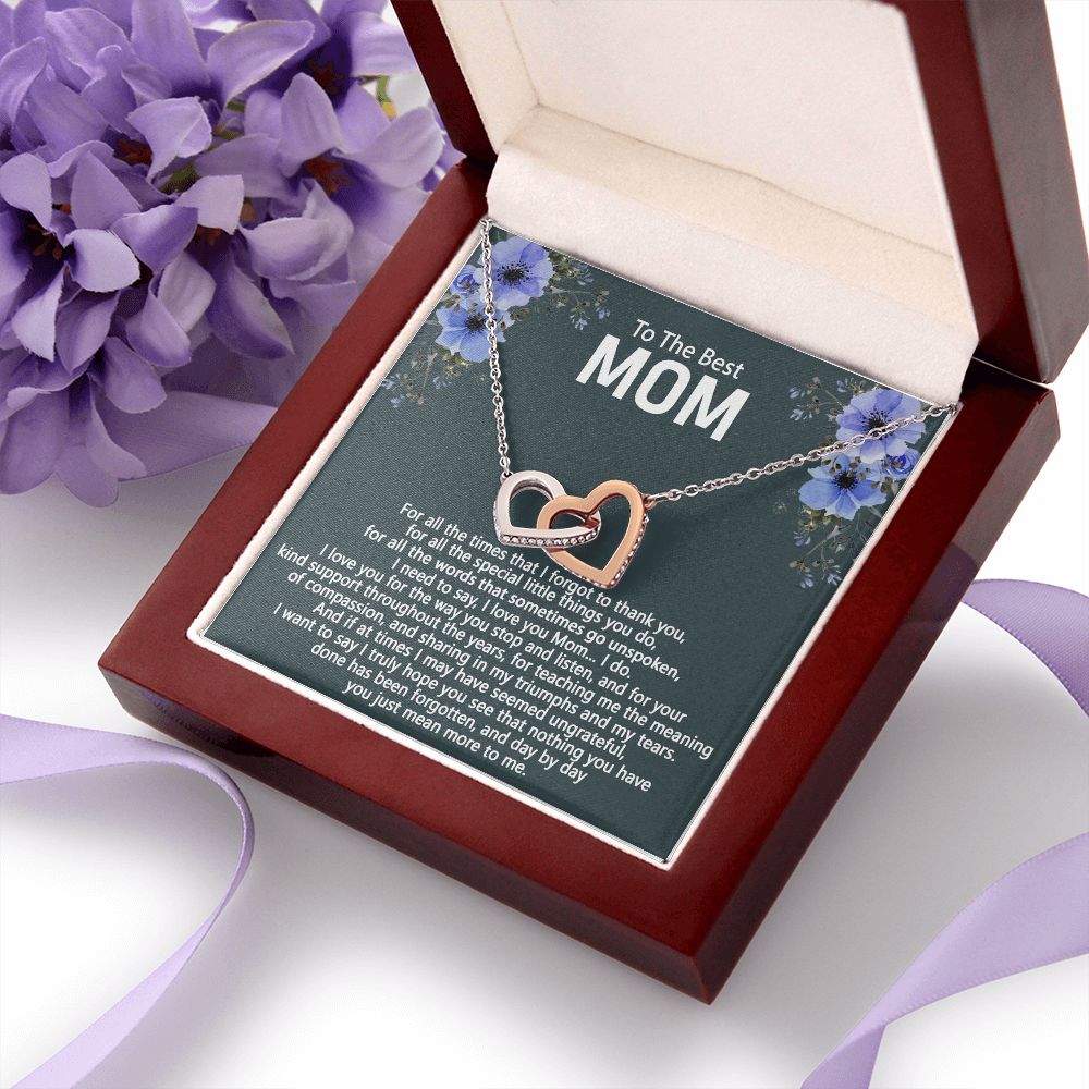 To The Best Mom Love Knot Necklace Gift For Mom On Mother's Day Interlocking Hearts Necklace