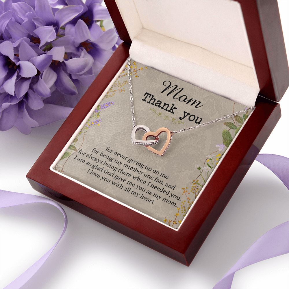 To My Mom Necklace, Thank you Mom Gift, Gift for Mom, Mother's Day Gift from Daughter, Mother Daughter gift, Gift from child, Gift for Mom, Mothers Day Necklace for Women Interlocking Hearts Necklace