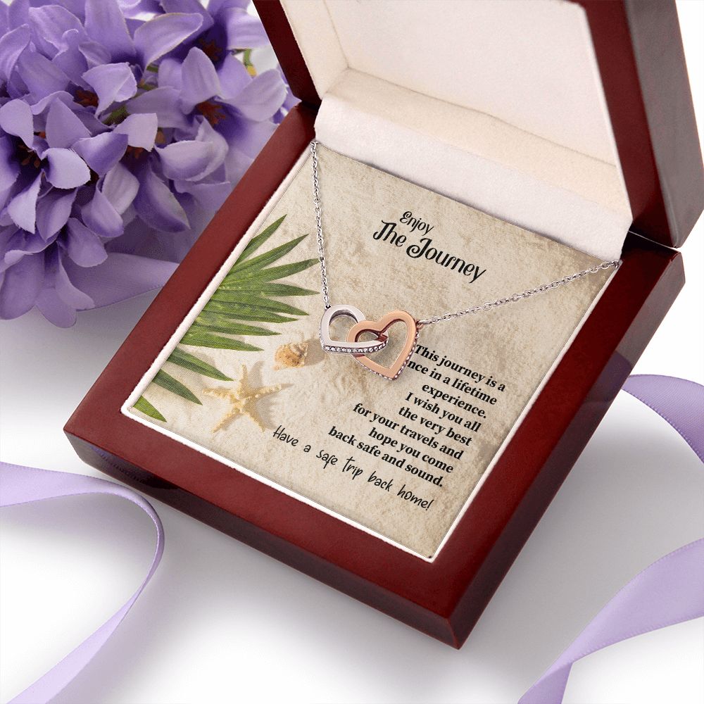 To My Mom Mother Necklace Pendant Gift Enjoy Your Journey By Sanad With Message Card Gift For Mom Interlocking Hearts Necklace