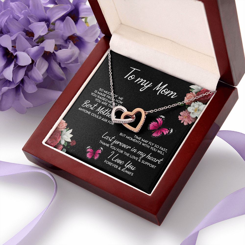 To My Mom Necklace, Gift For Mom, Mother's Day Gift from Daughter, Mom Jewelry Gift for Mothers Day, Birthday Gift for Mother, Moms Gift from Daughter Son, Necklace for Mom Mother 13 Interlocking Hearts Necklace
