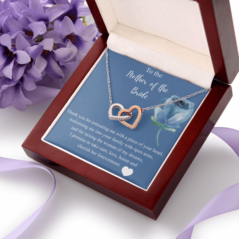 Mother Of The Bride Gift From Groom, Alluring Beauty Necklace, Future Mom Interlocking Hearts Necklace