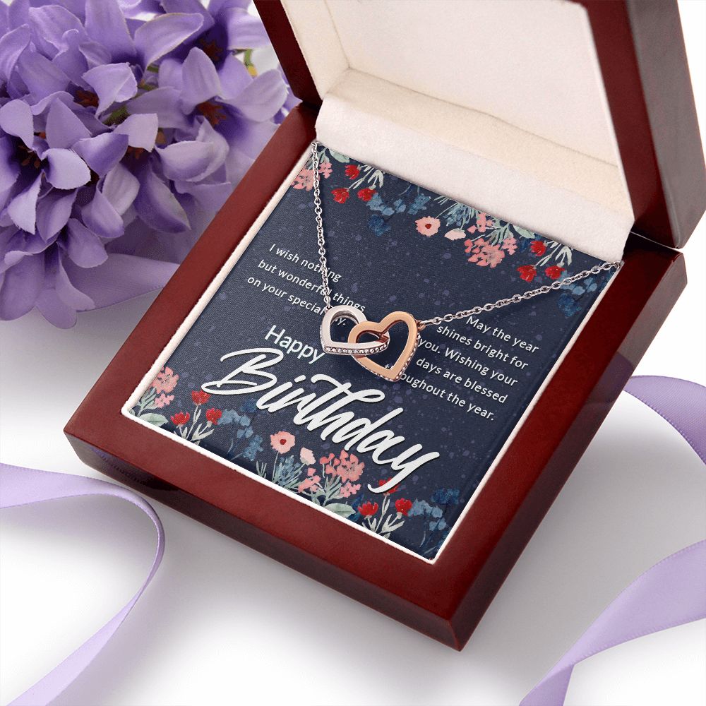 Mom Necklace Gifts for Mom from Daughter to Mom Gifts for Mothers Day from Daughter, To My Mom Necklace from Daughter to Mom Birthday Gifts Necklace with Message Card and Gift Box2230 Interlocking Hearts Necklace