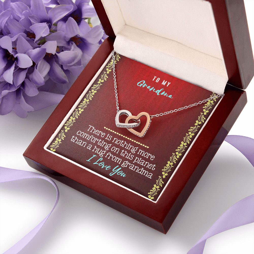To My Grandma Necklace, Gift for Grandmother Necklace, Mothers Day Gift For Grandma Nana, Grandma Jewelry From Grandchildren GrandKids , Jewelry Box Gift For Grandma Grandmother20 Interlocking Hearts Necklace