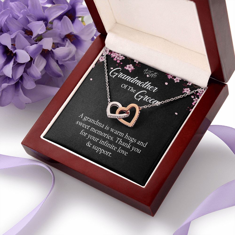 To My Grandmother Necklace, Gift for Grandmother Necklace, Mothers Day Gift For Grandma Nana, Grandma Jewelry From Grandchildren GrandKids , Jewelry Box Gift For Grandma Grandmother Interlocking Hearts Necklace