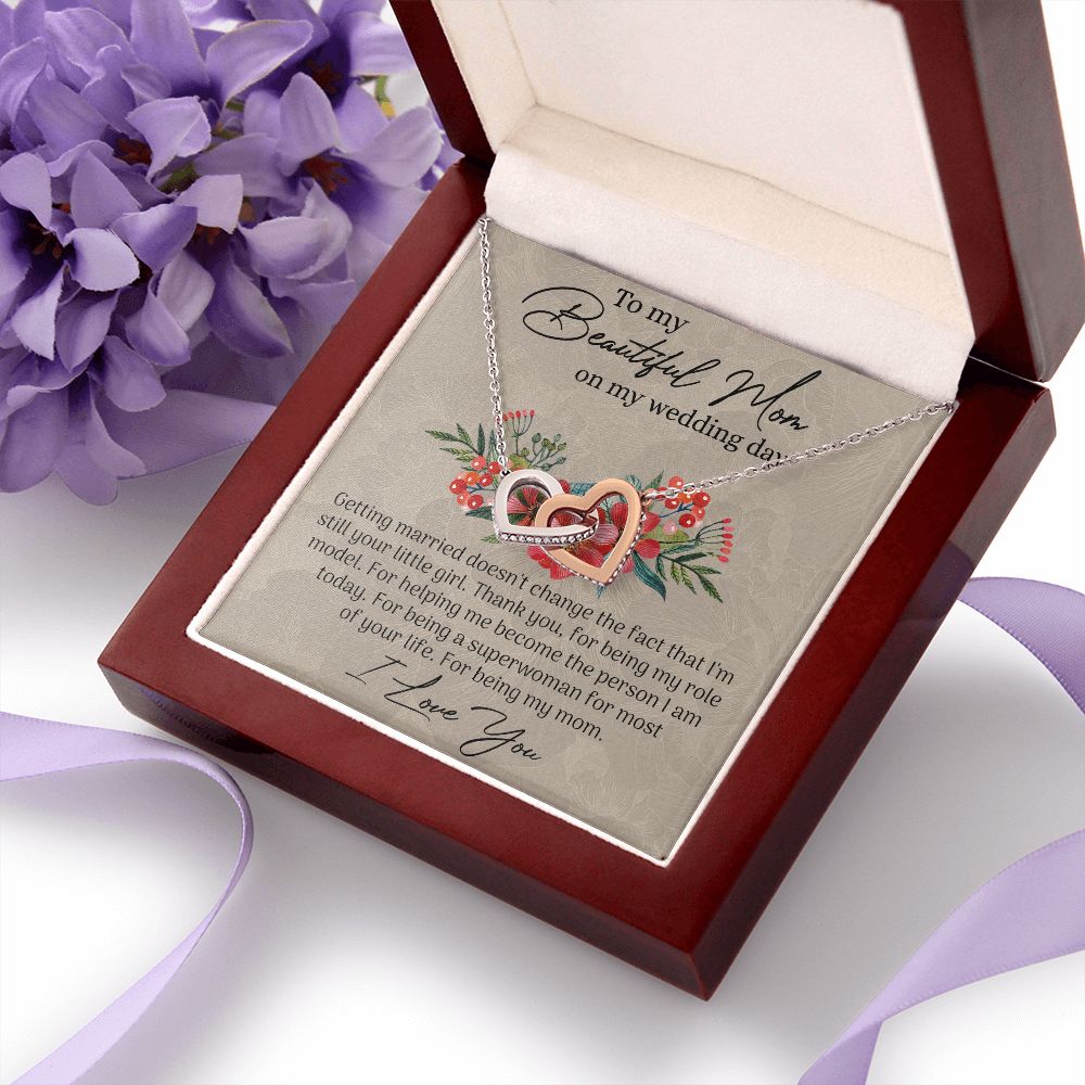Mom Wedding Gift from Bride, Gift for Mom on Wedding Day, Mother of the Bride Necklace, Wedding Gift for Mom, Bride to Mom Gift Interlocking Hearts Necklace