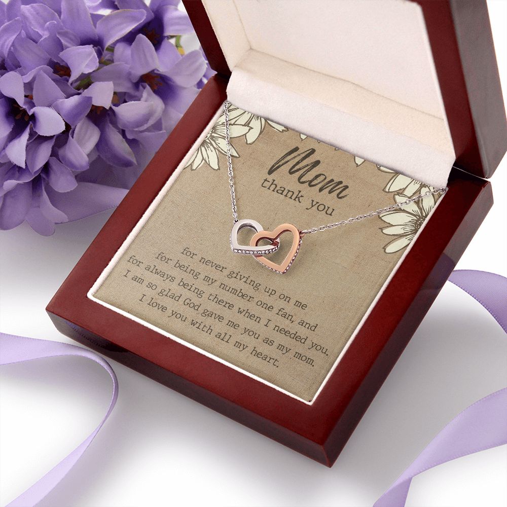 Thank You Gift For Mom, Gifts For Mother, Gifts For Mom From Daughter, Affordable Gifts For Mom, Birthday Gift Ideas For Mom From Daughter Interlocking Hearts Necklace