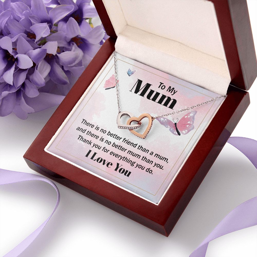 Mom Necklace Gifts for Mom from Daughter to Mom Gifts for Mothers Day from Daughter, To My Mom Necklace from Daughter to Mom Birthday Gifts Necklace with Message Card and Gift Box19 Interlocking Hearts Necklace