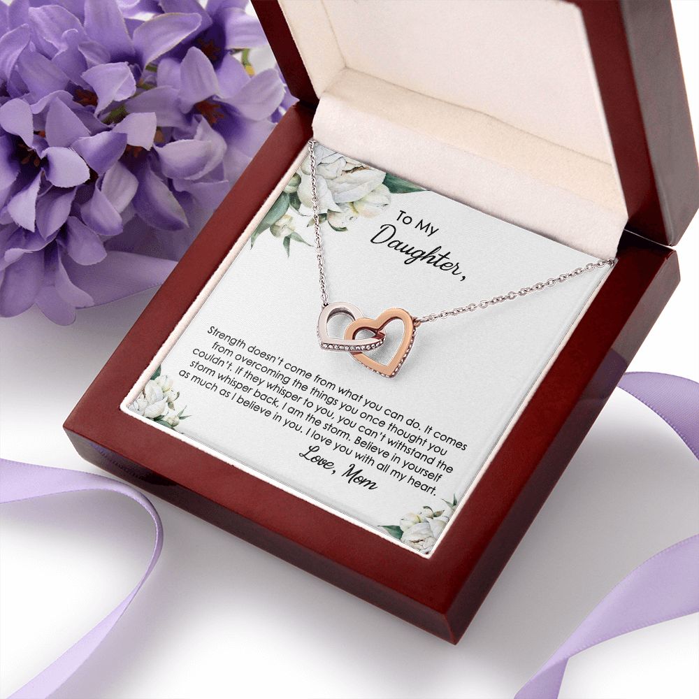 Mother Daughter Gift Ideas, To My Daughter Gift Necklace from Mom, Jewelry Pendant Present for Daughter, Birthday Christmas Gift Graduation Gifts for Daughters, Mother and Daughter Necklace 2140 Interlocking Hearts Necklace