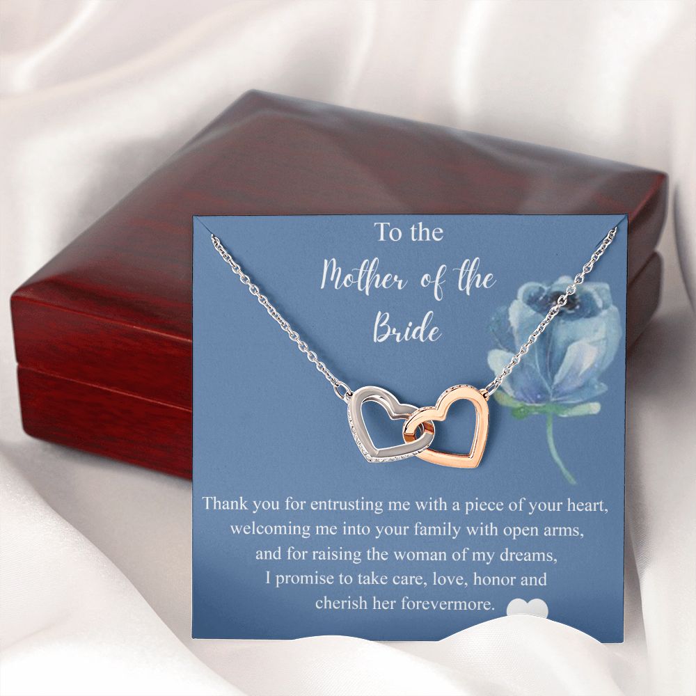 Mother Of The Bride Gift From Groom, Alluring Beauty Necklace, Future Mom Interlocking Hearts Necklace