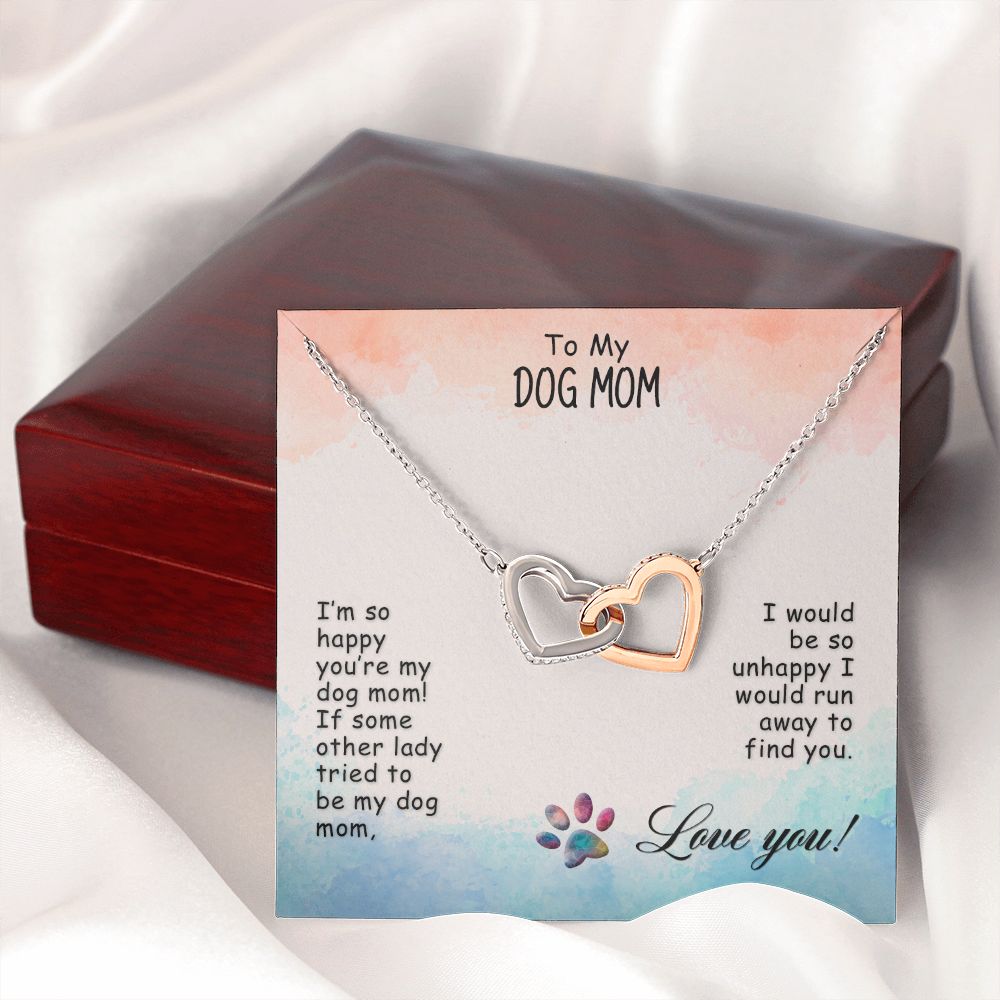 Love Knot Necklace, Dog Mom Gift For Mother's Day, Dog Mom Necklace For Women, Dog Mama Sentimental Gift, Dog Lover Gifts For Her, Unique2 Interlocking Hearts Necklace