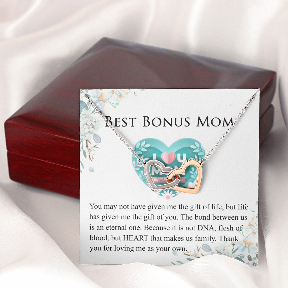 Mother Daughter Necklace as Daughter Gift from Mom, Mom Necklace as Christmas Gift for Mom from Son, Birthday Gift for Mother in Law Necklace, Bonus Mom Gifts for Step Mom Necklace Interlocking Hearts Necklace