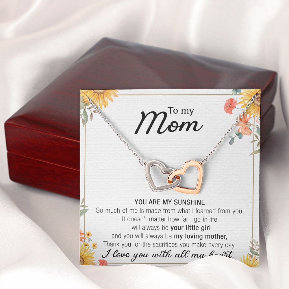 Mom Necklace Gifts for Mom from Daughter to Mom Gifts for Mothers Day from Daughter, To My Mom Necklace from Daughter to Mom Birthday Gifts Necklace with Message Card and Gift Box13 Interlocking Hearts Necklace