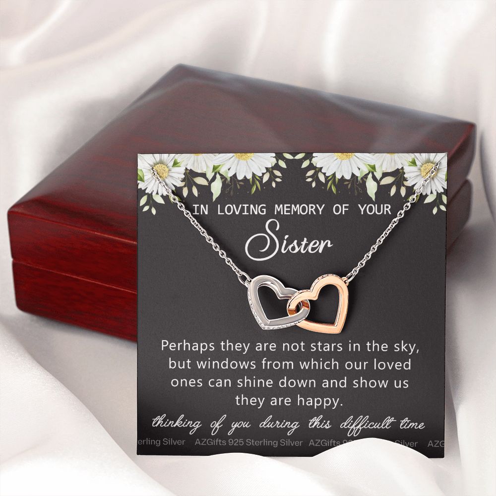 Loss Of Sister Necklace Gift, Sympathy Loss Of Sister, Sympathy Gift Box, Loss Of Sister Necklace, Loss Of Sister, Loss Of Sister Gift, Condolence Gifts, Remembrance Necklace for Women Interlocking Hearts Necklace