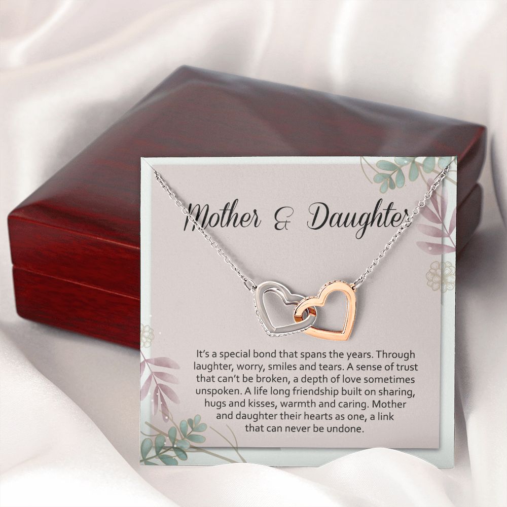 Mom Necklace Gifts for Mom from Daughter to Mom Gifts for Mothers Day from Daughter, To My Mom Necklace from Daughter to Mom Birthday Gifts Necklace with Message Card and Gift Box2245 Interlocking Hearts Necklace