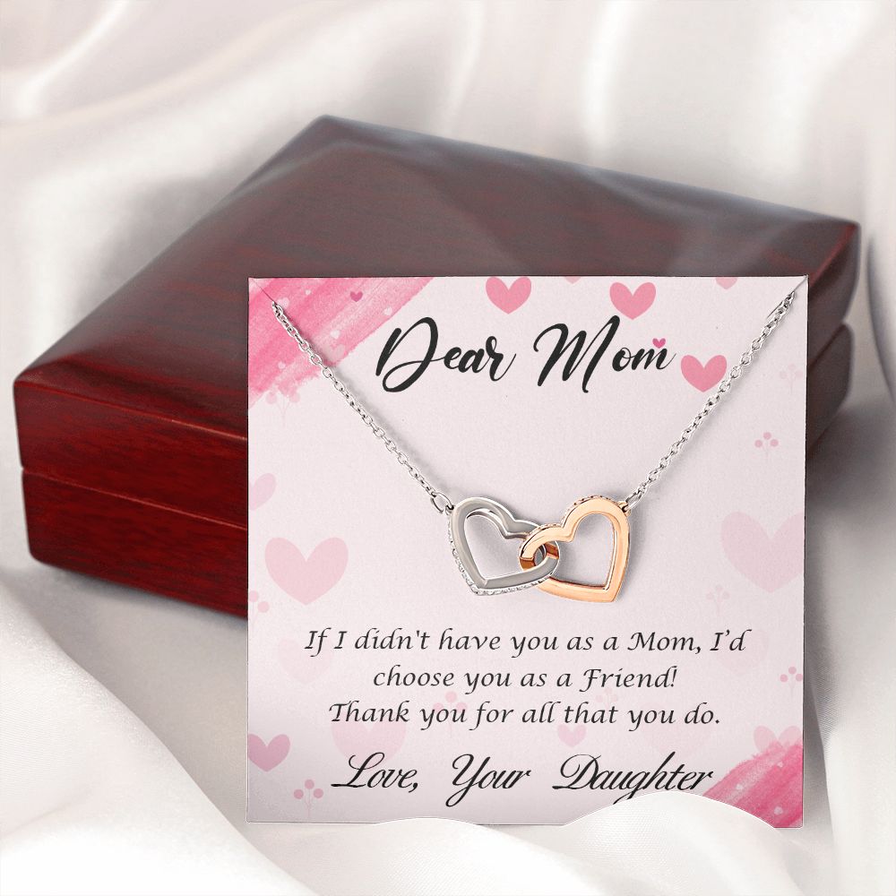 To My Mom Necklace, Gift For Mom, Mother's Day Gift from Daughter, Mom Jewelry Gift for Mothers Day, Birthday Gift for Mother, Moms Gift from Daughter Son, Necklace for Mom Mother 10 Interlocking Hearts Necklace