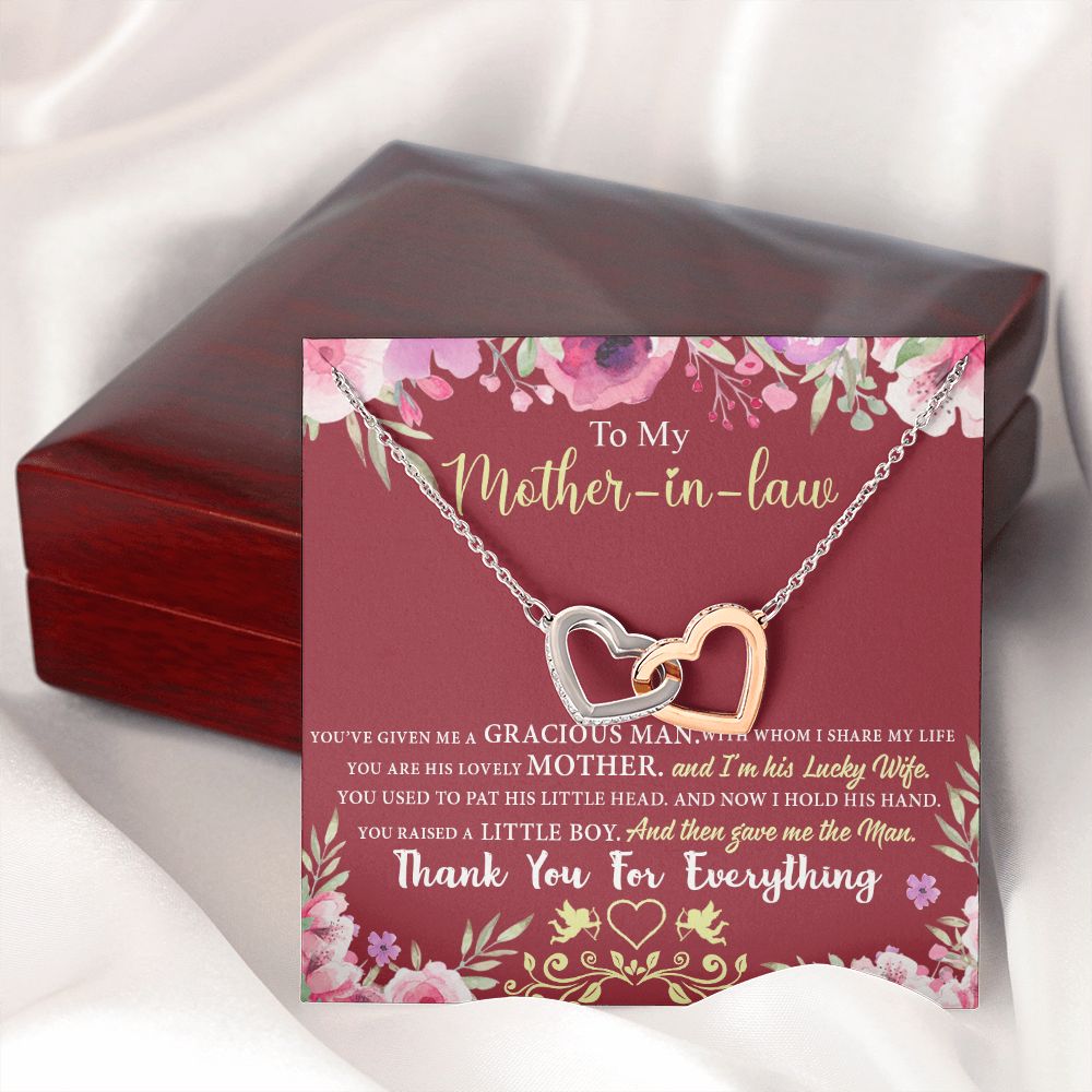 Mother in Law Necklace, Jewelry for Women, Future Mother in Law Gifts from Daughter in Law, Mother of Bride Gifts For Mother in Law, Birthday Gifts For Mother In Law From Daughter In Law7 Interlocking Hearts Necklace