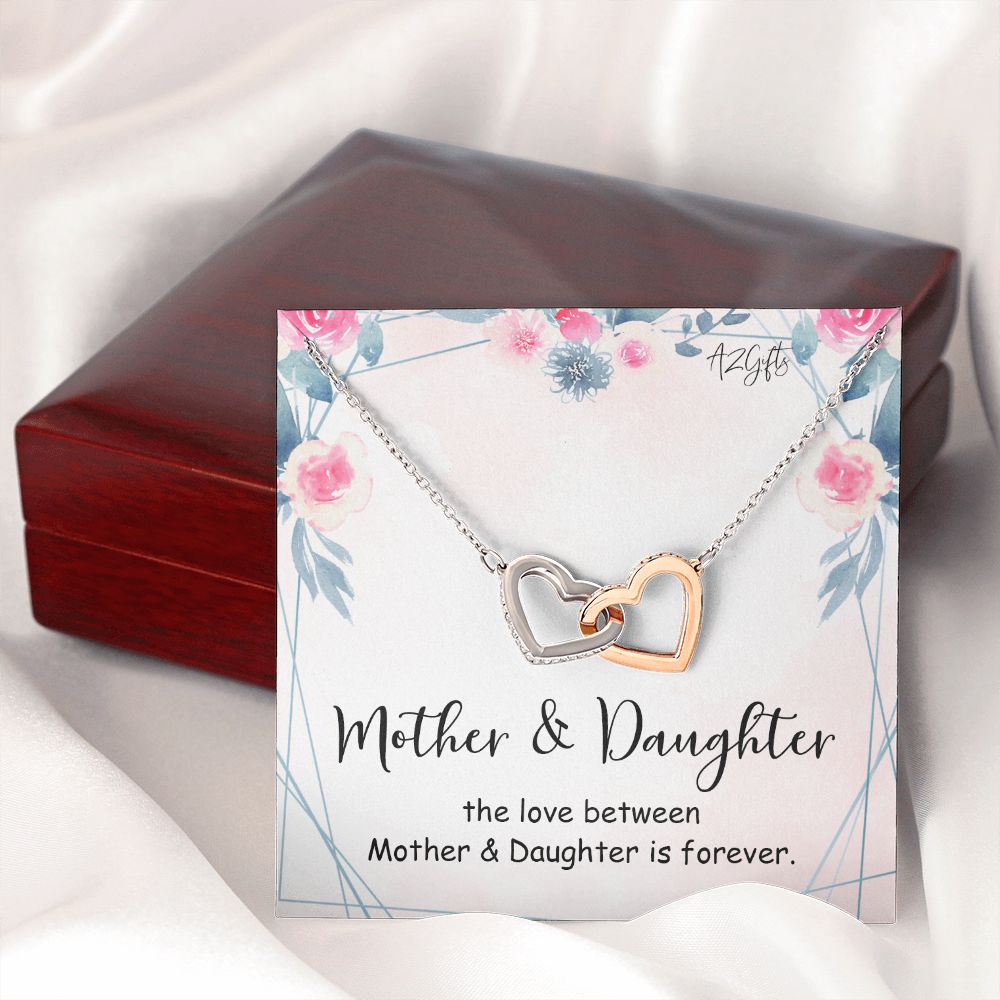 Mom Necklace Gifts for Mom from Daughter to Mom Gifts for Mothers Day from Daughter, To My Mom Necklace from Daughter to Mom Birthday Gifts Necklace with Message Card and Gift Box Interlocking Hearts Necklace