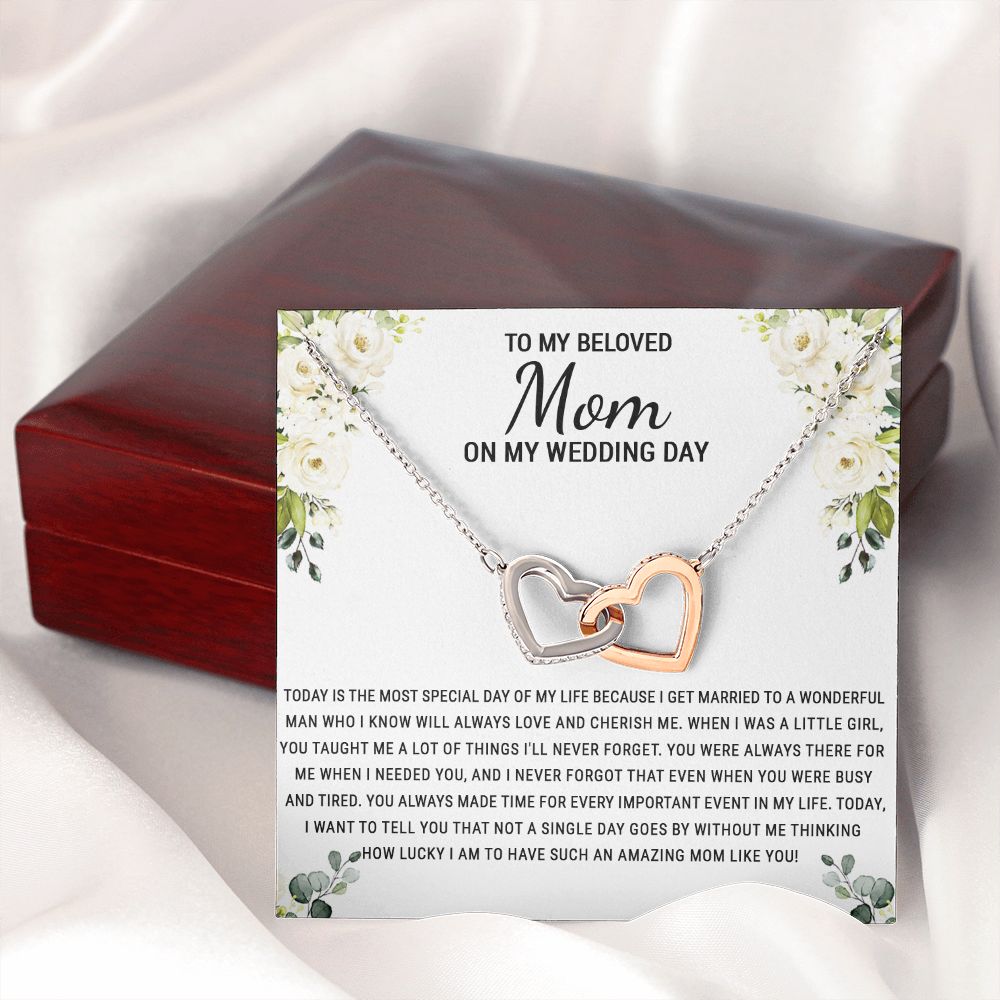 To My Mom Necklace, Gift For Mom, Mother's Day Gift from Daughter, Mom Jewelry Gift for Mothers Day, Birthday Gift for Mother, Moms Gift from Daughter Son, Necklace for Mom Mother 1 Interlocking Hearts Necklace