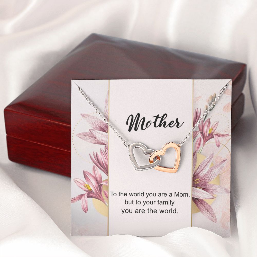 Mom Necklace Gifts for Mom from Daughter to Mom Gifts for Mothers Day from Daughter, To My Mom Necklace from Daughter to Mom Birthday Gifts Necklace with Message Card and Gift Box7 Interlocking Hearts Necklace