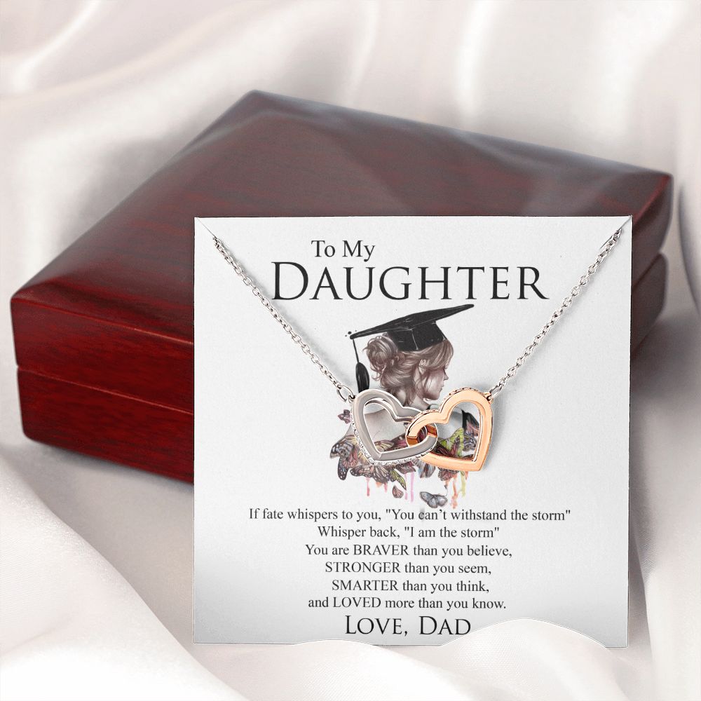 Mother Daughter Gift Ideas, To My Daughter Gift Necklace from Mom, Jewelry Pendant Present for Daughter, Birthday Christmas Gift Graduation Gifts for Daughters, Mother and Daughter Necklace 25 Interlocking Hearts Necklace