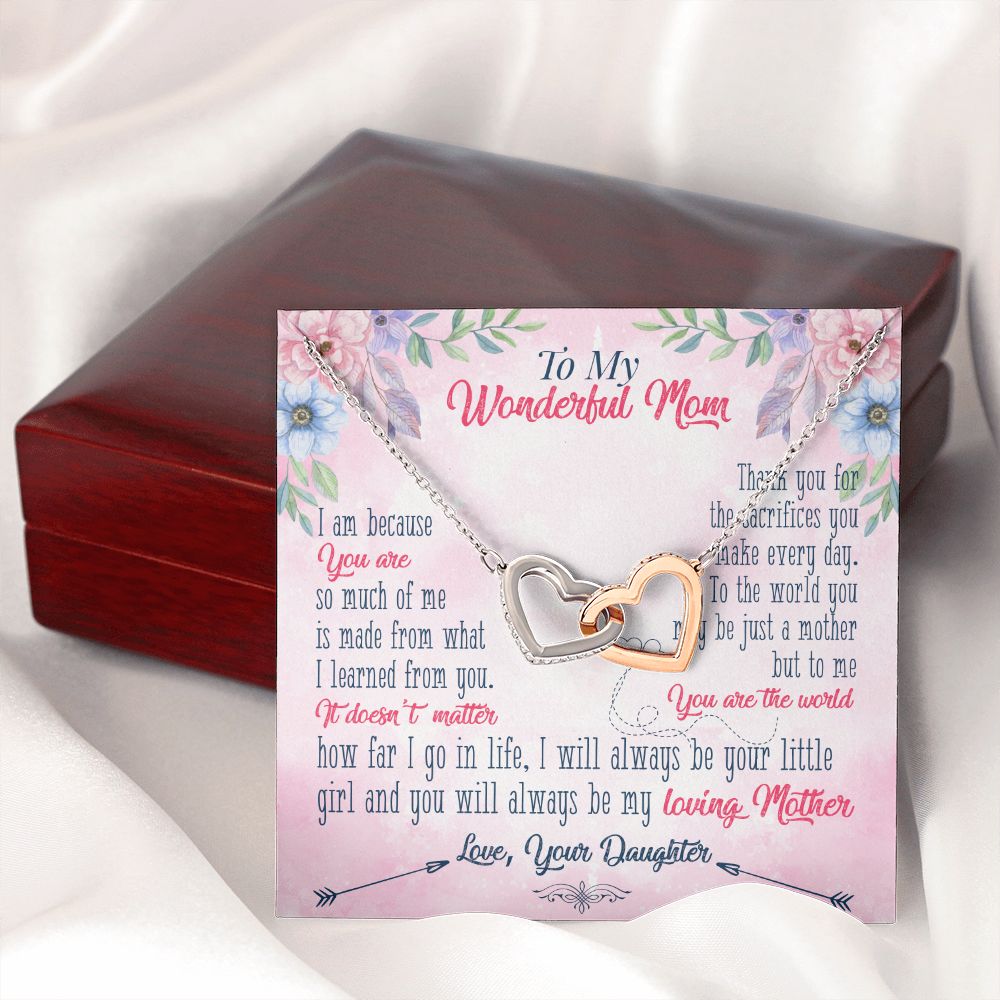 To My Wonderful Mom Necklace Pendant Gift From Daughter Necklace Gift For To Mom Happy Mother's Day Mother In Law Gift On Birthday Anniversary Gift 30821 Interlocking Hearts Necklace