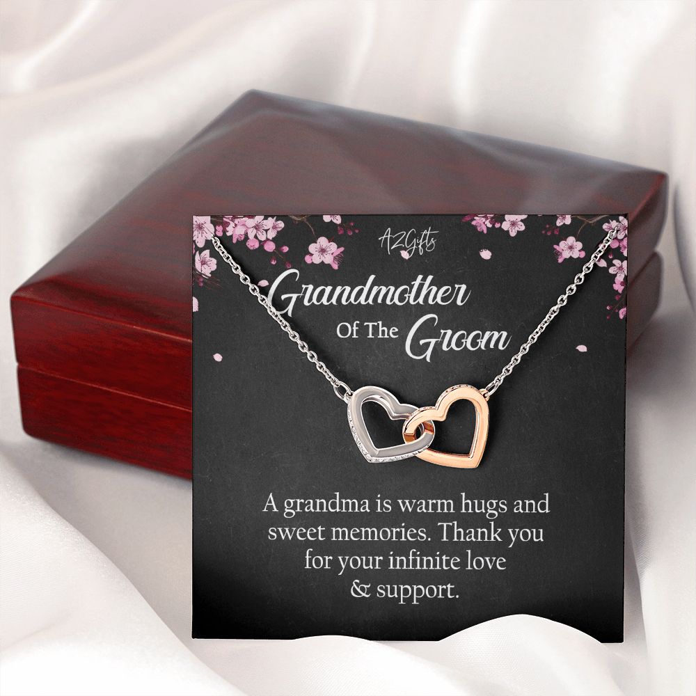 To My Grandmother Necklace, Gift for Grandmother Necklace, Mothers Day Gift For Grandma Nana, Grandma Jewelry From Grandchildren GrandKids , Jewelry Box Gift For Grandma Grandmother Interlocking Hearts Necklace