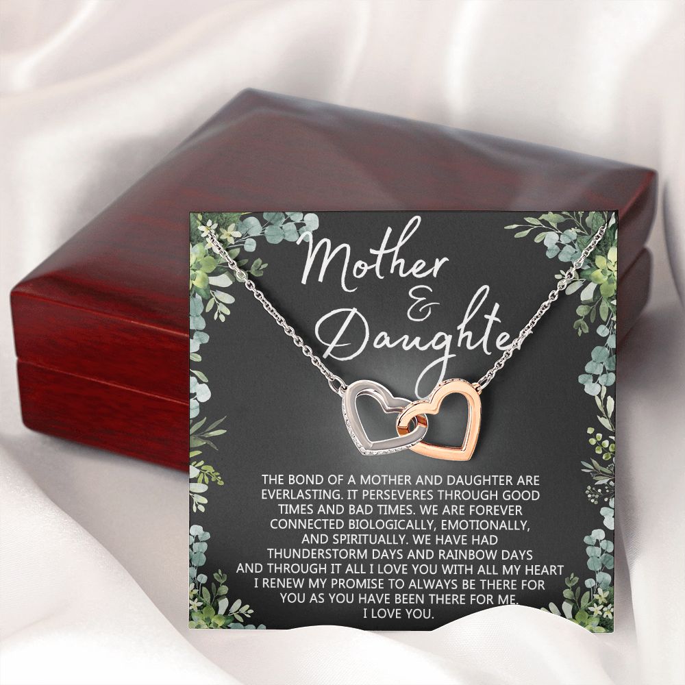 Mother Daughter Necklace Mothers day Necklace Mother Daughter Gift Mother Daughter Jewelry Gift For Daughter From Mom Daughter Mother Birthday Gift Interlocking Hearts Necklace